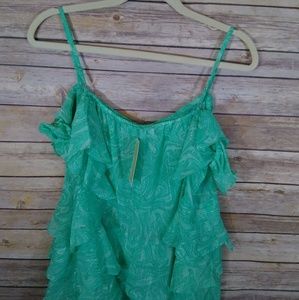 Michael Kors Cold Shoulder Green Top